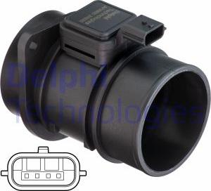 Delphi AF10653-12B1 - Датчик потока, массы воздуха abcparts.ee