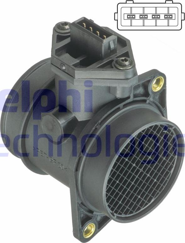 Delphi AF10376-12B1 - Датчик потока, массы воздуха abcparts.ee