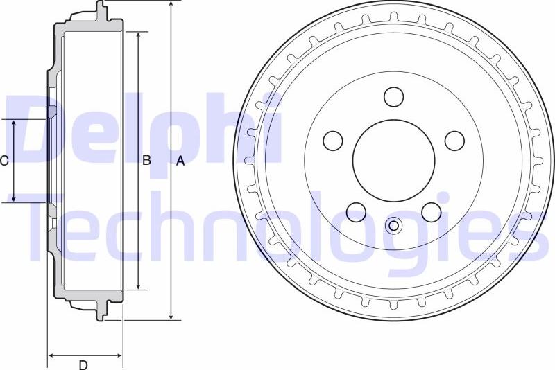 Delphi BF563 - Тормозной барабан abcparts.ee