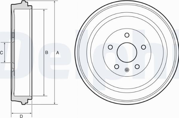 Delphi BF653 - Тормозной барабан abcparts.ee