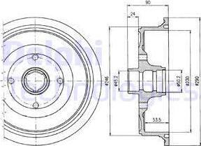 Delphi BF284 - Тормозной барабан abcparts.ee
