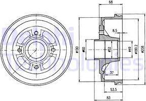 Delphi BF272 - Тормозной барабан abcparts.ee