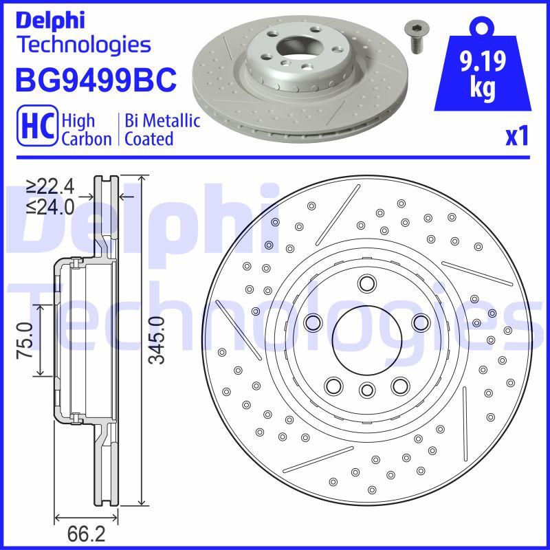 Delphi BG9499BC - Тормозной диск abcparts.ee