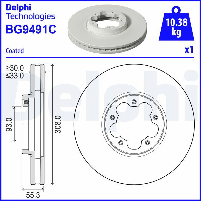 Delphi BG9491C - Тормозной диск abcparts.ee