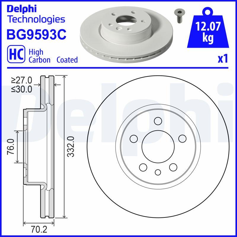 Delphi BG9593C - Тормозной диск abcparts.ee