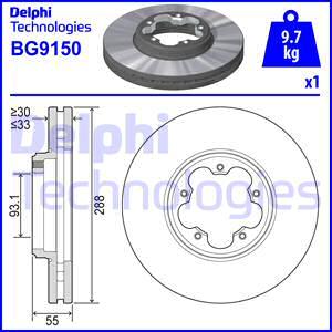 Delphi BG9150 - Тормозной диск abcparts.ee