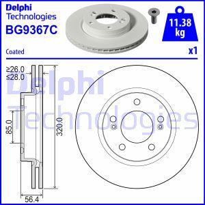 Delphi BG9367C - Тормозной диск abcparts.ee