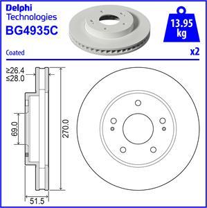 Delphi BG4935C - Тормозной диск abcparts.ee