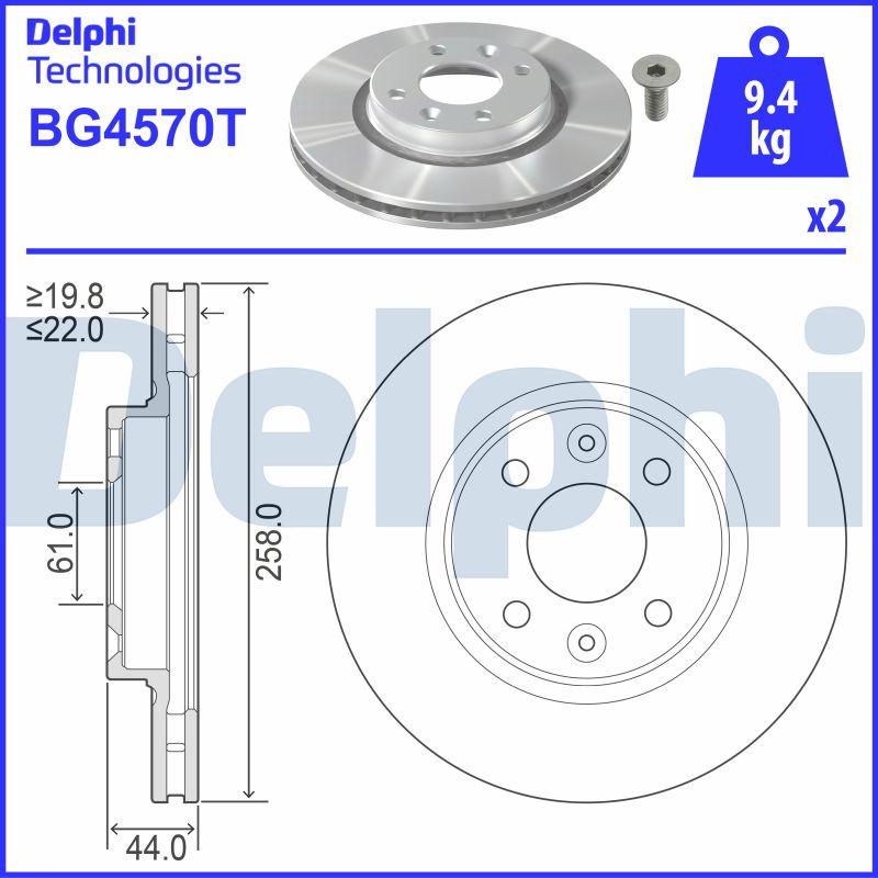 Delphi BG4570T - Тормозной диск abcparts.ee