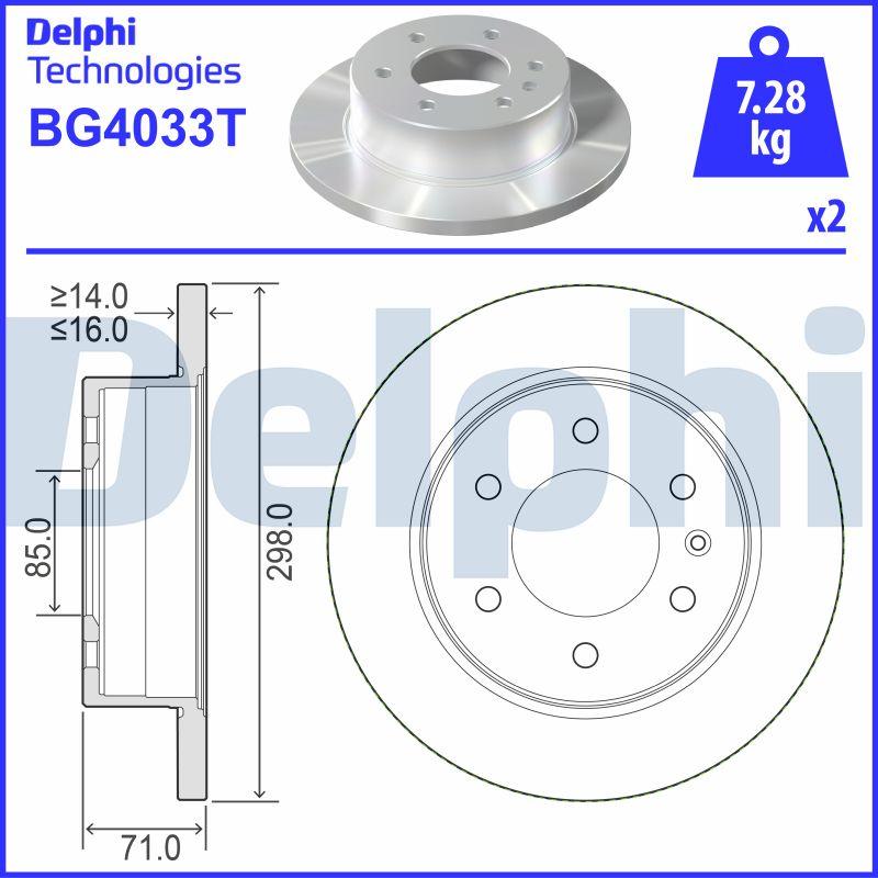 Delphi BG4033T - Тормозной диск abcparts.ee