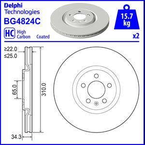 Delphi BG4824C - Тормозной диск abcparts.ee