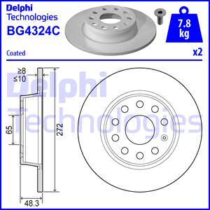 Delphi BG4324C-18B1 - Тормозной диск abcparts.ee