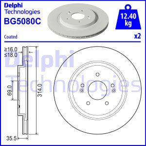 Delphi BG5080C - Тормозной диск abcparts.ee