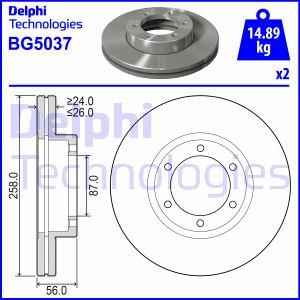 Delphi BG5037 - Тормозной диск abcparts.ee