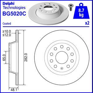 Delphi BG5020C-18B1 - Тормозной диск abcparts.ee