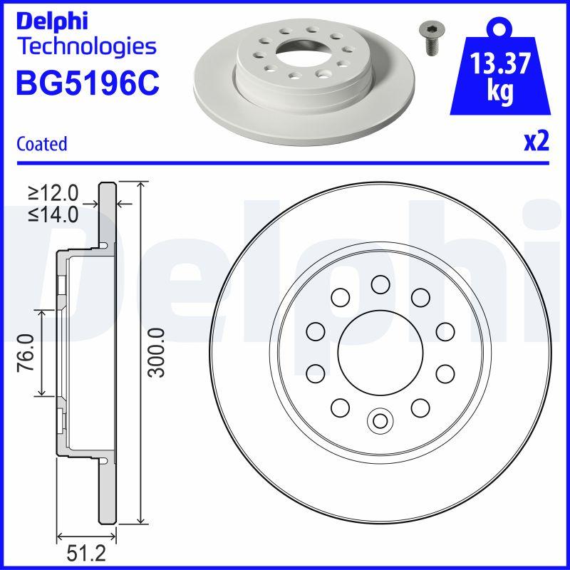Delphi BG5196C - Тормозной диск abcparts.ee