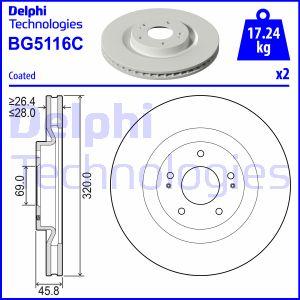 Delphi BG5116C - Тормозной диск abcparts.ee