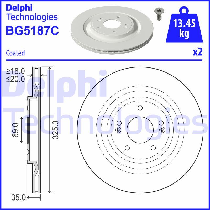 Delphi BG5187C - Тормозной диск abcparts.ee
