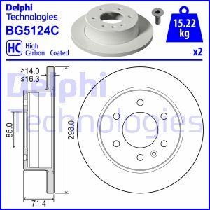Delphi BG5124C - Тормозной диск abcparts.ee