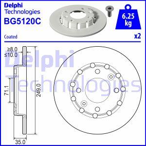 Delphi BG5120C - Тормозной диск abcparts.ee