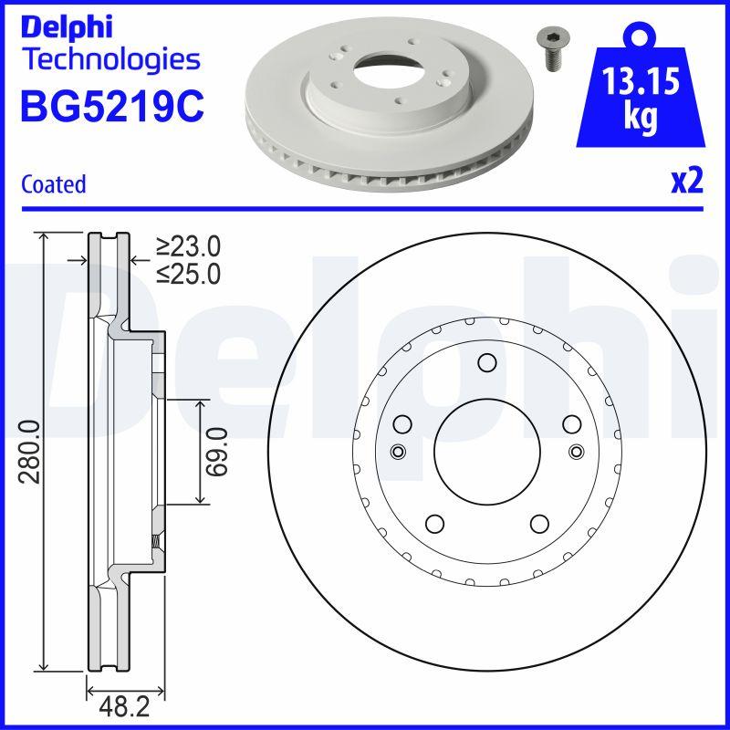 Delphi BG5219C - Тормозной диск abcparts.ee