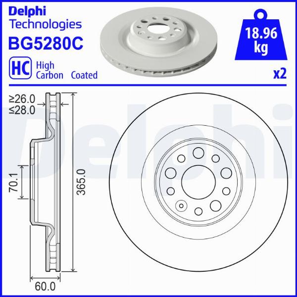 Delphi BG5280C - Тормозной диск abcparts.ee