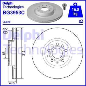 Delphi BG3953C-18B1 - Тормозной диск abcparts.ee