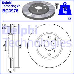 Delphi BG3976 - Тормозной диск abcparts.ee