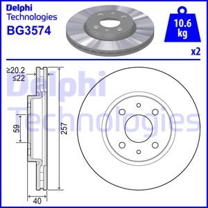 Delphi BG3574 - Тормозной диск abcparts.ee