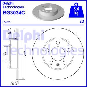 Delphi BG3034C-18B1 - Тормозной диск abcparts.ee