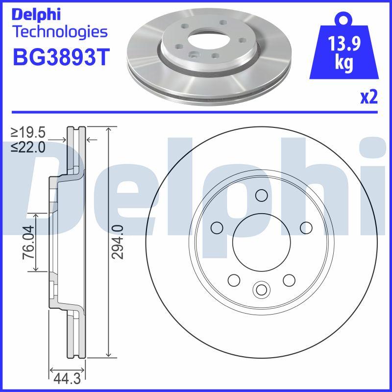 Delphi BG3893T - Тормозной диск abcparts.ee