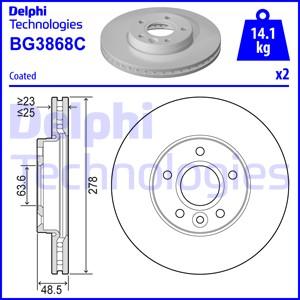 Delphi BG3868C-18B1 - Тормозной диск abcparts.ee