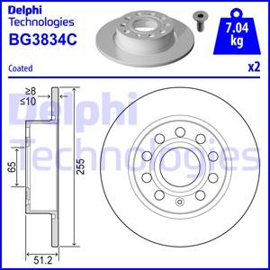 Delphi BG3834C - Тормозной диск abcparts.ee