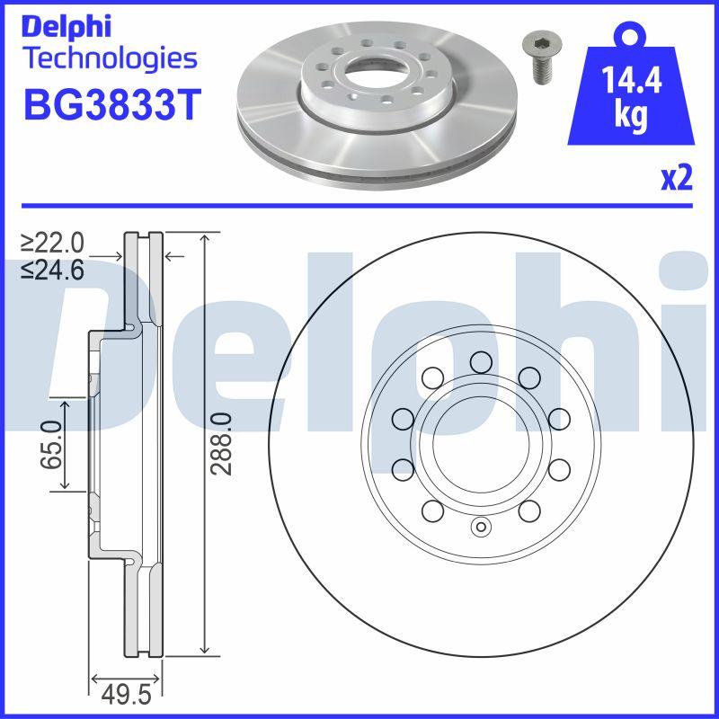 Delphi BG3833T - Тормозной диск abcparts.ee
