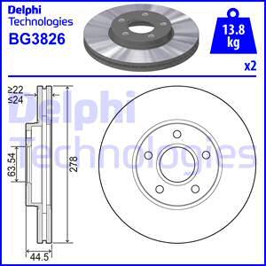 Delphi BG3826 - Тормозной диск abcparts.ee