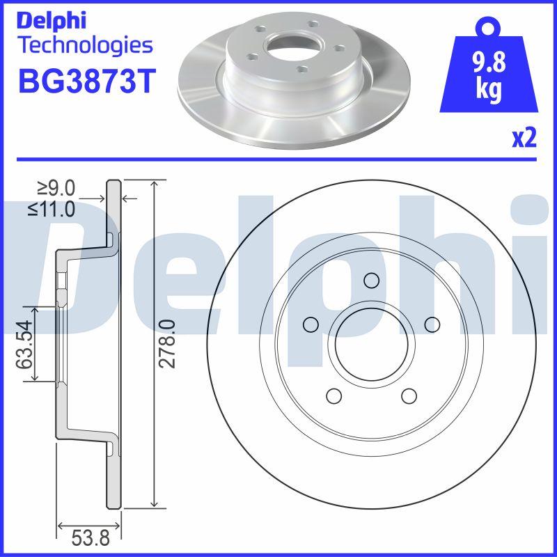 Delphi BG3873T - Тормозной диск abcparts.ee