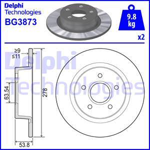 Delphi BG3873 - Тормозной диск abcparts.ee