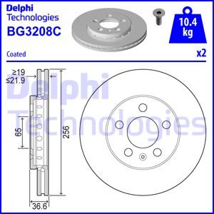 Delphi BG3208C-18B1 - Тормозной диск abcparts.ee