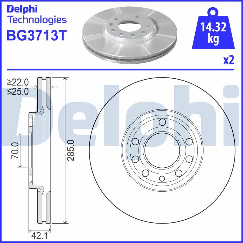 Delphi BG3713T - Тормозной диск abcparts.ee