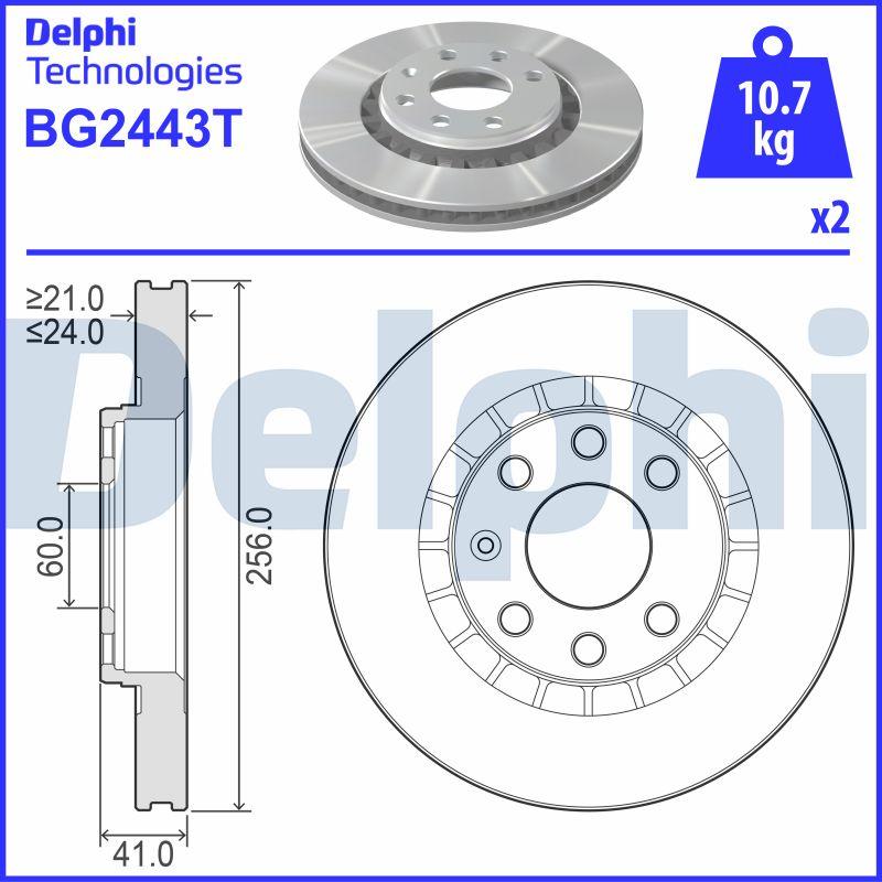 Delphi BG2443T - Тормозной диск abcparts.ee