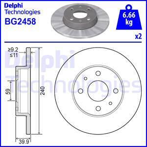 Delphi BG2458 - Тормозной диск abcparts.ee