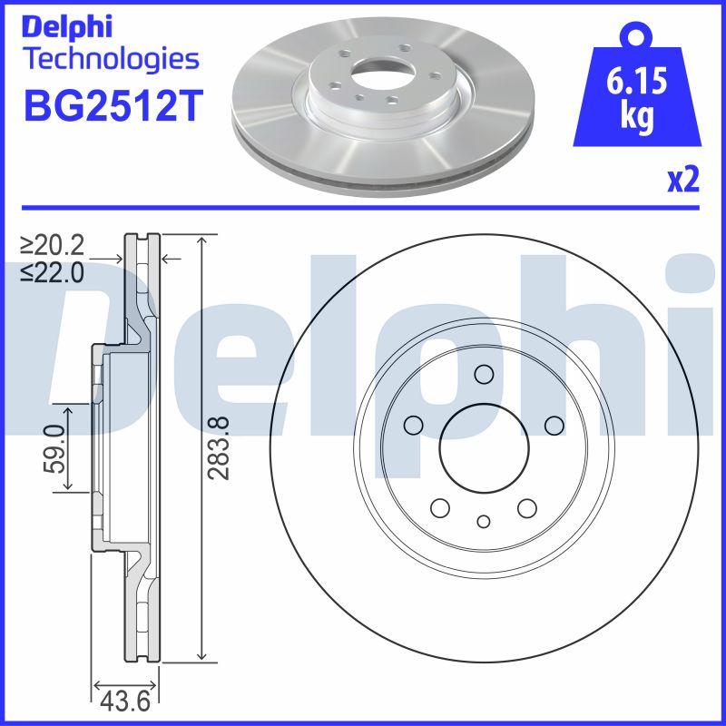 Delphi BG2512T - Тормозной диск abcparts.ee