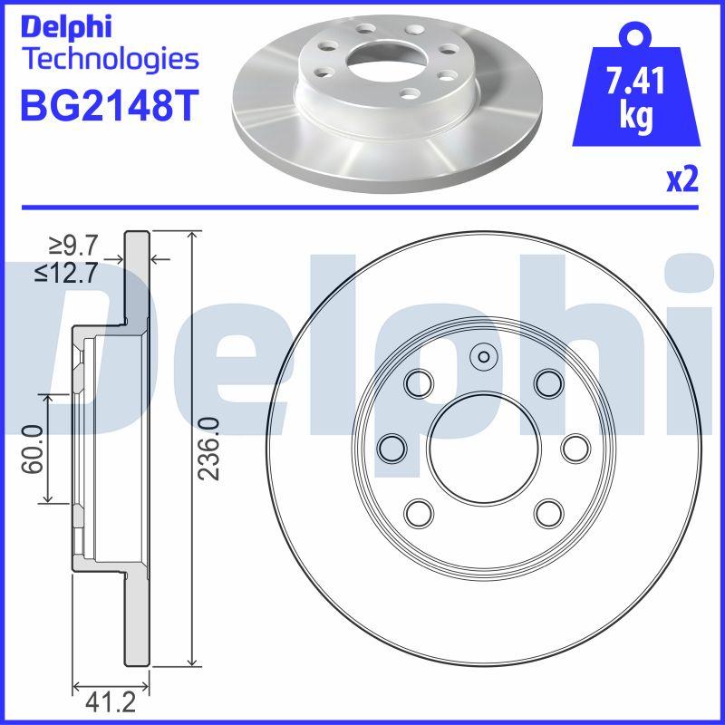 Delphi BG2148T - Тормозной диск abcparts.ee