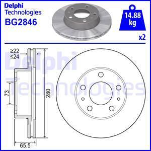 Delphi BG2846 - Тормозной диск abcparts.ee