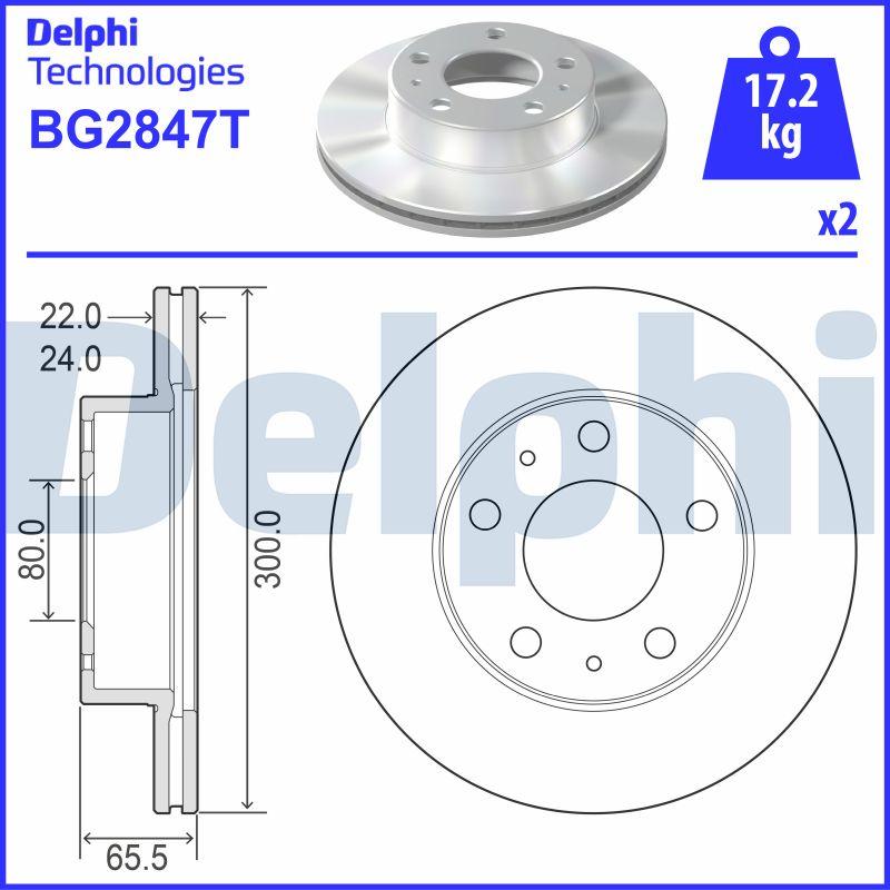 Delphi BG2847T - Тормозной диск abcparts.ee