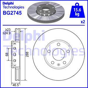 Delphi BG2745-C - Тормозной диск abcparts.ee