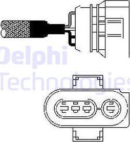 Delphi ES10403 - Лямбда-зонд, датчик кислорода abcparts.ee