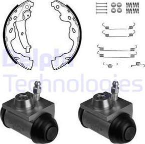 Delphi KP1142 - Комплект тормозных колодок, барабанные abcparts.ee
