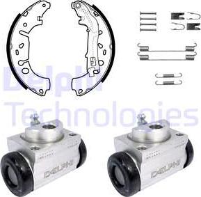 Delphi KP1136 - Комплект тормозных колодок, барабанные abcparts.ee