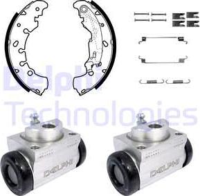 Delphi KP1137 - Комплект тормозных колодок, барабанные abcparts.ee